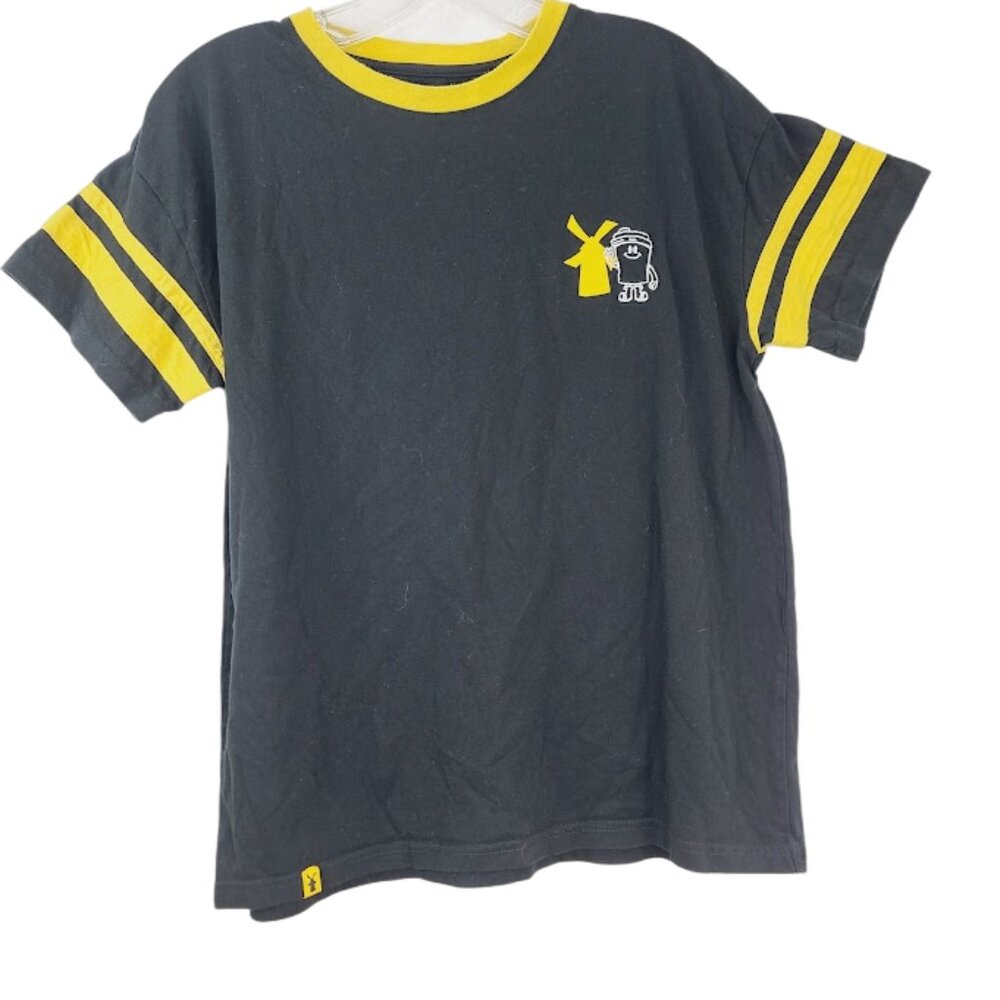 Dutch Bros Men's Black Yellow Cotton Short Sleeve Casual Crew Neck T-Shirt Sz L‎